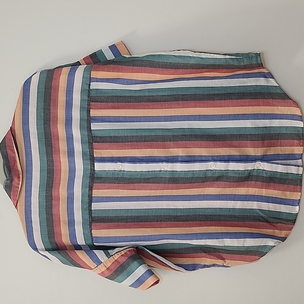 Madewell Preppy Courier Button-Back Shirt in Festival Stripe Size Small - Picture 11 of 16